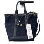 Veronica Beard Goody Suede & Leather Bucket Bag Navy NWT Photo 2