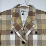 Kasper  Short Sleeve Checkers Plaid Blazer Business Tan/Brown Jacket Size 4 #3185 Photo 1