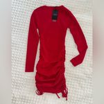 LIONESS  Military Minds Long Sleeved Ruched Side Cinch Mini Dress Photo 3