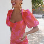 ZARA  dress mini puff wide sleeve cut out hot Pink Floral wedding summer vacation Photo 0