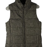 Old Navy Herringbone Wool Blend Full Zip Grey Puffer Vest(Size Small) Photo 0