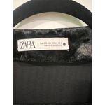 ZARA Black Velvet Draped Mini Dress Shoulder Pads Size XS Prom Bachelorette Photo 6