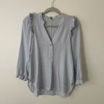 Halston Heritage light blue long-sleeve top size S Photo 10