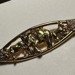 Elephant With Other Animals Gold Tone Brooch Pin Photo 4
