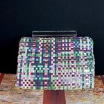 Deux Lux Woven Metallic Clutch Magnetic Closure Multi Photo 11