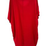 JODIFL Red Mini Dress v-neck pockets cap sleeve oversized casual L lightweight Photo 1