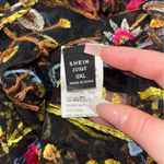 SheIn  Curve Black Dress with Colorful Floral Design Photo 4