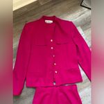 Oleg Cassini VTG Blazer Suit Wool Set Skirt Magenta Fuschia Pink Size 10 S M Photo 8