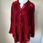 Natural Life  Laid Back Velvet Button Down Top Photo 2