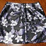 ZARA small a line ruffle floral faux leather mini skirt Photo 4