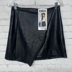 REWASH NWT  skirt wet look small black mini skirt asymmetrical whimsigoth Photo 2