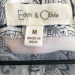 Eden & Olivia  Cotton Floral Blouse White/Blue M Photo 8
