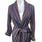 Banana Republic NEW Spencer Purple Striped Belted Long Sleeve Blazer Jacket XS Photo 0