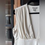 H&M  plunge vneck bodysuit thong ruched plus curve stretchy top ivory Photo 6