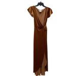 After Six FLUTTER SLEEVE VELVET WRAP MAXI DRESS WITH POCKETS Brown Size XS Photo 6