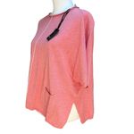 NEW Repeat Sweater Top Women Small Coral Pink Cotton Knit Vented Pockets Photo 1
