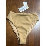 HAIGHT. Crepe Highleg Hotpant Bikini Bottoms in Satu Medium New Womens Swim Tan Photo 3