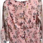 Disney  Beauty and the Beast Dress Pink Floral Babydoll Belle Sleeve Cosplay Sz M Photo 4