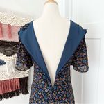 Madewell Cross Front Floral Short Sleeve Mini Dress Navy Blue/Multi Size 4 Photo 8