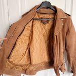 All State • brown leather motorcycle jacket insulated lined moto Indian logo Tan Size L Photo 5