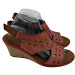 Cobb Hill Rockport Janna Slingback Wedge Sandal Womens 9 Comfort Coastal Grandma Orange Photo 5