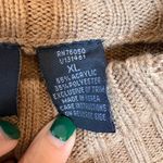 Lee Ms. Camel Brown Ribbed Zip-Up Knit Sweater Faux Suede Panels Boho Casual XL Photo 4