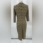Niche geometric print vintage dress, black and gold, size small Black Photo 4