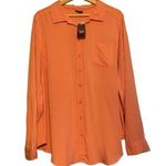 Torrid  Pink/Salmon/Peach Long Sleeve L Button Down Shirt NWT Size 1X 14-16 Photo 0