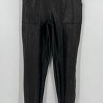 Spanx Leather Like Jogger Noir Black Faux Vegan Pull On Pants 20283R Size Medium Photo 0