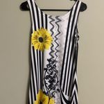 Tango Mango Flower Print A Line Sleeveless Dress Size Medium Vibrant Maximalist Black Photo 2