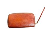 Handmade  Brown Leather Wallet with Ladybug on leaf Design Wristlet Photo 1