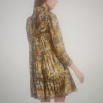 Cinq A Sept Brady Paisley Ruffle Tiered Baby Doll Dress In Eucalyptus Size 0 Green Photo 1