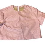 NWT Buddy Love Pink Faux Leather Cropped Top – Size M (US) Size M Photo 0