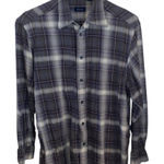 IZOD Vintage  black & Gray Plaid cotton Button Up Shirt Fall Gorpcore Cabincore Photo 0