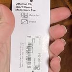 Xersion NWT  Top Women’s M Brown Short Sleeve Mock Neck Rib Activewear Quick-Dri Photo 3