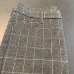 Loft Women's Plaid Mid-Rise Flat Front Skinny Ankle Pants Gray White Size 4 Photo 3