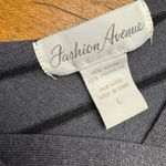 Fashion Avenue Gray Black Stripe V Neck Criss Cross Tunic Sweater Women's Large Photo 4