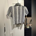 Urban Outfitters NWT Outfitter Striped Wrap Tie-Front Cropped Top Photo 7