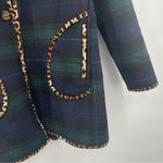 Soft Surroundings  Reversible Coat Size Small Plaid Leopard Black Wool Blend NWT Photo 11