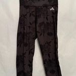 Adidas  Leggings Climalite Rose Print High Rise Cropped Size Small Photo 3