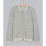 Eileen Fisher  100% Organic Cotton Rib Bomber Jacket Womens Size Large Grey Gray Photo 0