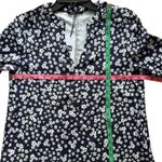 New Women's Floral Print Midi Maxi Dress Navy Small Noracora Short Sleeve V Photo 4