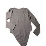 A New Day  Medium Shimmer‎ Metallic Long Sleeve Bodysuit Taupe Gray Sparkle Photo 4