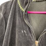 Onque Casuals size large‎ black full zip lightweight jacket velour pink blue Photo 3