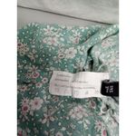 Zaful  Tank Sz 4 Small Green Floral‎ Ruffled Pleated Button Adjustable Straps Photo 9