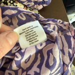 Hiho Purple Abstract 3/4 Sleeve Elastic Neck Cuff Shift Dress Cotton M Size M Photo 8