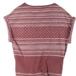 Lucky Brand Twist Hem Stripe Geometric T Shirt Top Earth Faded Red Tee Medium Photo 4
