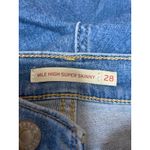 Levi's Mile High Womens Blue High Waisted Super Skinny Denim Jeans Pants Size 28 Photo 3