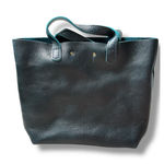 NWOT Portland Leather Goods Mini Crossbody Tote Pebbled Dark Teal Snap Closure Green Photo 1