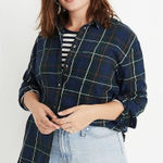 Madewell  Flannel Oversized Ex-Boyfriend Shirt in Dark Plaid small Photo 0